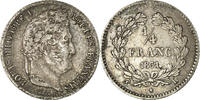 France 1/4 Franc Coin, Louis-Philippe, Bayonne, Silver -