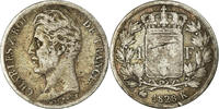 France Franc Coin, Charles X, Bordeaux, Silver, KM:724.7 -
