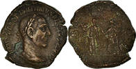 Sestertius Coin, Trajan Decius, Rome, Bronze, RIC:124a -