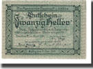 Austria 20 Heller Banknote, Neumarkt an der Ybbs N.Ö. Marktgemeinde, paysage -