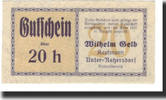 Austria 20 Heller Banknote, Unter-Ratzersdorf N.Ö. Prv. Wilhem Gelb Kaufmann -