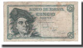 Spain 5 Pesetas Banknote, 1948-03-05, KM:136a -