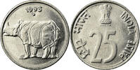 INDIA-REPUBLIC 25 Paise Coin, Stainless Steel, KM:54 -
