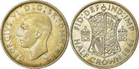 Great Britain 1/2 Crown Coin, George VI, Silver, KM:856 -