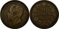 Italy 10 Centesimi Coin, Vittorio Emanuele II, Naples -