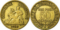 France 50 Centimes Coin, Chambre de commerce, Paris -