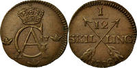 Sweden 1/12 Skilling Coin, Gustaf IV Adolf, Copper, KM:563 -