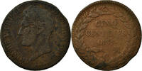 Monaco 5 Centimes, Cinq Coin, Honore V, Copper -