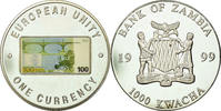 Zambia 1000 Kwacha Coin, British Royal Mint, Silver Plated -
