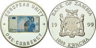 Zambia 1000 Kwacha Coin, British Royal Mint, Silver plated -