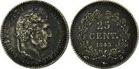 France 25 Centimes Coin, Louis-Philippe, Rouen, Silver -