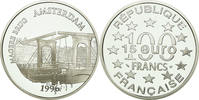 France 100 Francs-15 Euro Coin, Magere Brug d'Amsterdam -