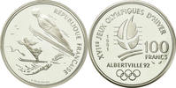France 100 Francs Coin, Saut à Ski, Silver, KM:995 -