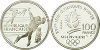 France 100 Francs Coin, Patinage de vitesse, Silver, KM:980 -