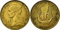 Madagascar 10 Francs Coin, Paris, Aluminum-Bronze, KM:6 -