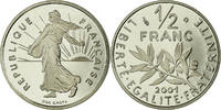 France 1/2 Franc Coin, Semeuse, Paris, BE, Nickel, KM:931.2 -