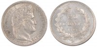 France 25 Centimes Coin, Louis-Philippe, Rouen, Silver -
