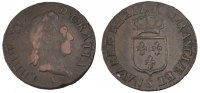 France 1/2 Sol Coin, Louis XV, Demi sol à la vieille tête, Reims -