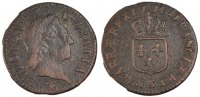 France 1/2 Sol Coin, Louis XV, Demi sol à la vieille tête, Reims -