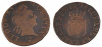 France Liard Coin, Louis XV, Liard à la vieille tête, Reims -