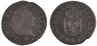 France Liard Coin, Louis XV, Liard à la vieille tête, Reims -
