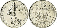 France 1/2 Franc Coin, Semeuse, Paris, Nickel, KM:931.1 -