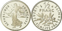 France 1/2 Franc Coin, Semeuse, Paris, Proof, Nickel -
