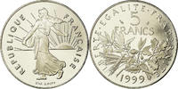 France 5 Francs Coin, Semeuse, Paris, Proof, Nickel Clad -
