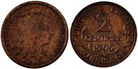France 2 Centimes Coin, Dupuis, Gadoury:107 -