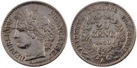 France 20 Centimes Coin, Cérès, Paris, Silver, KM:758.1 -