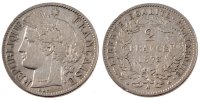 France 2 Francs Coin, Cérès, Paris, Silver, Gadoury:530a -