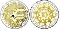 Monaco Medal 10 ans de l'Euro, Politics, Society, War, Copper -