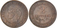 France 2 Centimes Coin, Cérès, Paris, Bronze, Gadoury:105 -