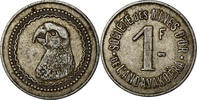 Madagascar 1 Franc Coin, Société des Mines d'Or, Andavakoëra -