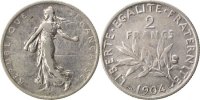 France 2 Francs Coin, Semeuse, Silver, Gadoury:532 -