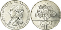 France 100 Francs Coin, Lafayette, Silver, KM:962 -