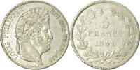 France 5 Francs Coin, Louis-Philippe, Paris, Silver -