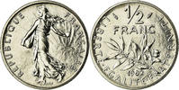 France 1/2 Franc Coin, Semeuse, Paris, Nickel, KM:931.1 -