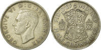 Great Britain 1/2 Crown Coin, George VI, Silver, KM:856 -