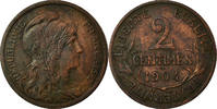 France 2 Centimes Coin, Dupuis, Paris, Bronze, KM:841 -