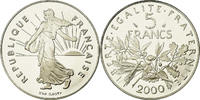France 5 Francs Coin, Semeuse, Paris, BE, Nickel Clad -
