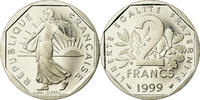 France 2 Francs Coin, Semeuse, Paris, BE, Nickel, KM:942.2 -