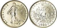 France 5 Francs Coin, Semeuse, Paris, Nickel Clad -