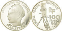 France 100 Francs Coin, Arletty, Paris, BE, Silver, KM:1945 -