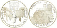 France 100 Francs Coin, Libération de Paris, BE, Silver -