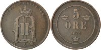 Sweden 5 Öre Coin, Oscar II, Bronze, KM:736 -