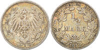 GERMANY - EMPIRE 1/2 Mark Coin, Stuttgart, Silver, KM:17 -