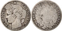 France 50 Centimes Coin, Cérès, Paris, Silver, KM:834.1 -