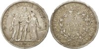 France 5 Francs Coin, Hercule, Paris, Silver, KM:820.1 -