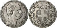 Italy 2 Lire Coin, Umberto I, Rome, Silver, KM:23 -